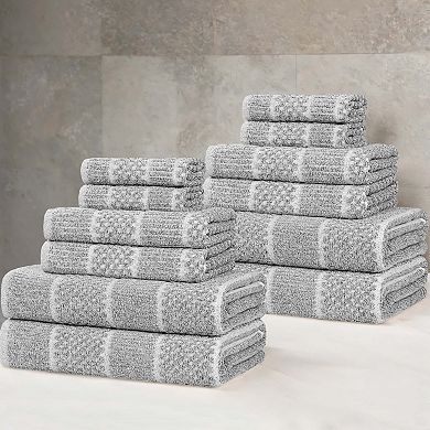 SUPERIOR 12 Piece Naples Medium Weight Towel Set