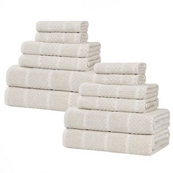 SUPERIOR 12 pc Naples Medium Weight Towel Set