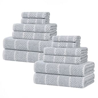 SUPERIOR 12 pc Naples Medium Weight Towel Set