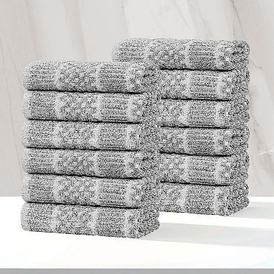 SUPERIOR 12-Piece Naples Cotton Blend Medium Weight Face Towel Set