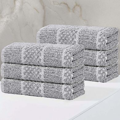 SUPERIOR 6-Piece Naples Cotton Blend Medium Weight Hand Towel Set