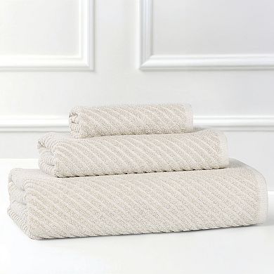 SUPERIOR 3-Piece Amelia Cotton Blend Medium Weight Towel Set