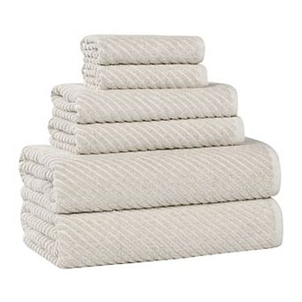SUPERIOR 6 pc Amelia Cotton Blend Medium Weight Towel Set