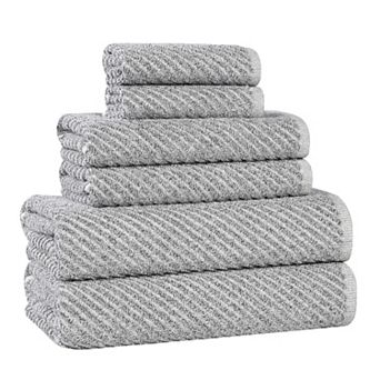 SUPERIOR 6 pc Amelia Cotton Blend Medium Weight Towel Set