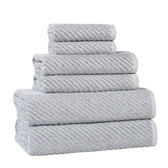 SUPERIOR 6 pc Amelia Cotton Blend Medium Weight Towel Set