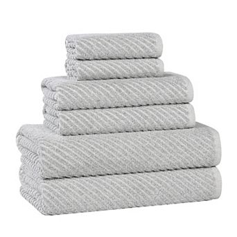 SUPERIOR 6 pc Amelia Cotton Blend Medium Weight Towel Set