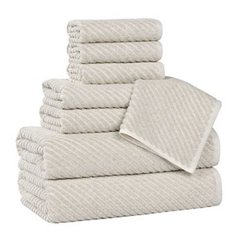 SUPERIOR 8 pc Amelia Cotton Blend Medium Weight Towel Set