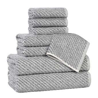 SUPERIOR 8 pc Amelia Cotton Blend Medium Weight Towel Set