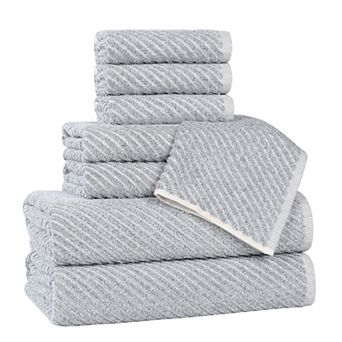 SUPERIOR 8 pc Amelia Cotton Blend Medium Weight Towel Set