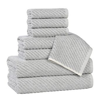 SUPERIOR 8 pc Amelia Cotton Blend Medium Weight Towel Set