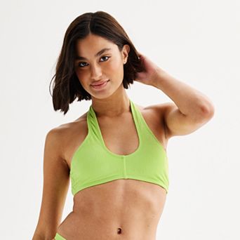Juniors' Ninety-Nine° Crossover Halter Swim Top