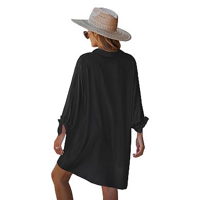 Women's Cupshe Button-Up Swim Cover-Up Dress