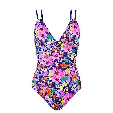 Women's Cupshe Ditsy & Petals Back O-Ring One-Piece Swimsuit