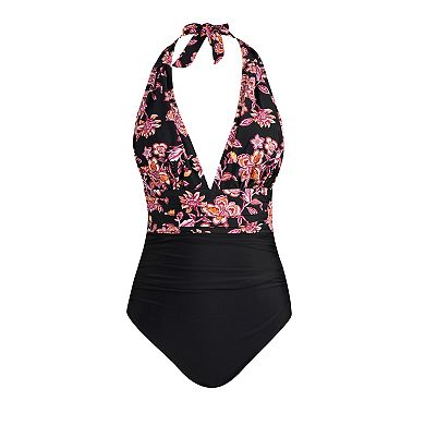 Women's Cupshe Plunging Halterneck Tummy Control One-Piece Swimsuit