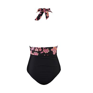 Women's Cupshe Plunging Halterneck Tummy Control One-Piece Swimsuit