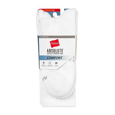 Men's Hanes® 3+1 Bonus Pack Ultimate Absolute Comfort Crew Socks