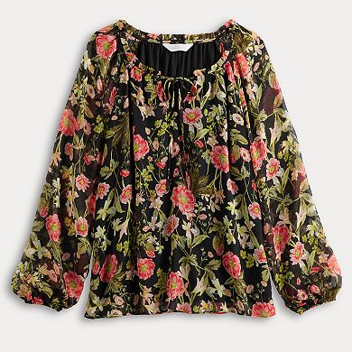 Women's LC Lauren Conrad Tie-Front Peasant Top