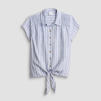 Petite Croft & Barrow® Tie Front Top