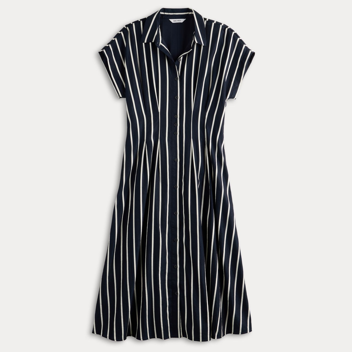 women's nine west midi shirt dress Women's Nine West Cinched Waist Midi Shirt Dress