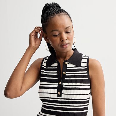 Women's Nine West Johnny Collar Sweater Tank