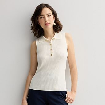 Women's Nine West Johnny Collar Sweater Tank
