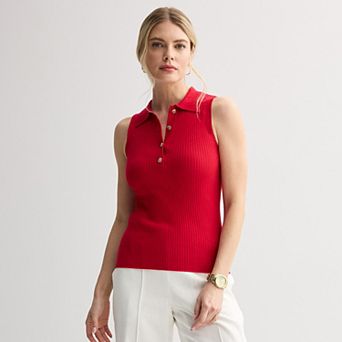 Women's Nine West Johnny Collar Sweater Tank