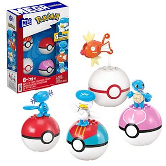 Mega Bloks MEGA Pokémon Water-Type Trainer Team 79 pc Building Toy Kit with 2 Action Figures