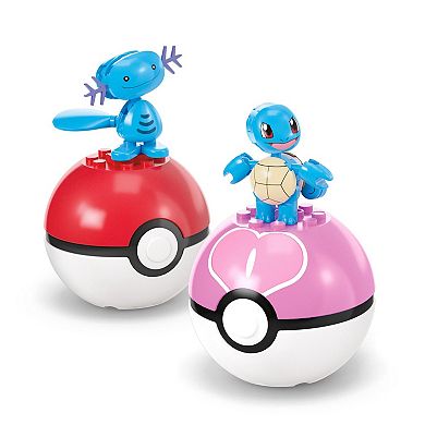 Mega Bloks MEGA Pokémon Water-Type Trainer Team 79-Piece Building Toy Kit with 2 Action Figures