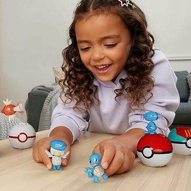 Mega Bloks MEGA Pokémon Water-Type Trainer Team 79-Piece Building Toy Kit with 2 Action Figures