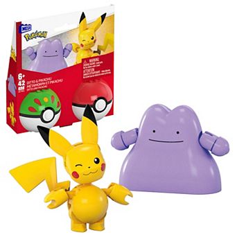 Mega Bloks MEGA Pokémon Poké Ball Pikachu and Ditto 2-Pack 42 pc Building Toy Kit with 2 Action Figures