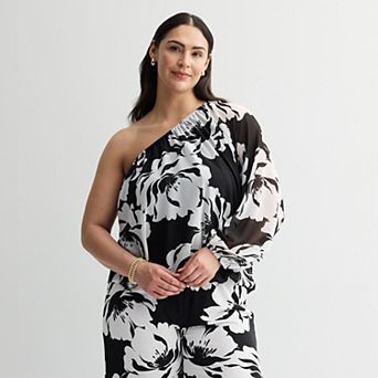 Plus Size INTEMPO™ One Sleeve Top