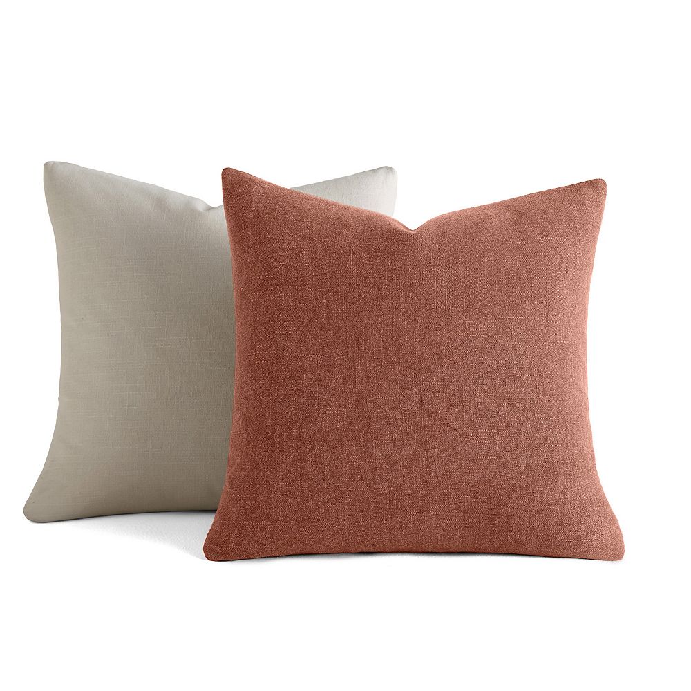 Home Collection 2-Pack Cotton Stonewash Solid Decor Throw Pillows