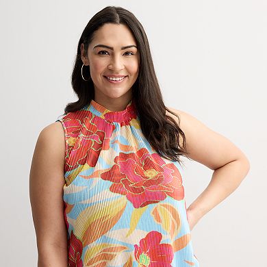 Plus Size INTEMPO™ Plisse Tank Top