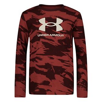 Boys 8-20 Under Armour Brushed Red Camo Long Sleeve Tee