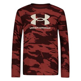 Boys 8-20 Under Armour Brushed Red Camo Long Sleeve Tee