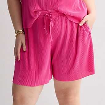 Plus Size INTEMPO™ Plisse Shorts