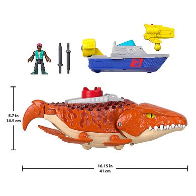 IMAGINEXT Jurassic World Aquachomp Chase Mosasaurus Dinosaur Playset