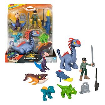 IMAGINEXT Jurassic World Rebirth Set with 6 Action Figures and Launcher