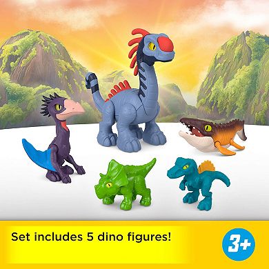 IMAGINEXT Jurassic World Rebirth Set with 6 Action Figures and Launcher