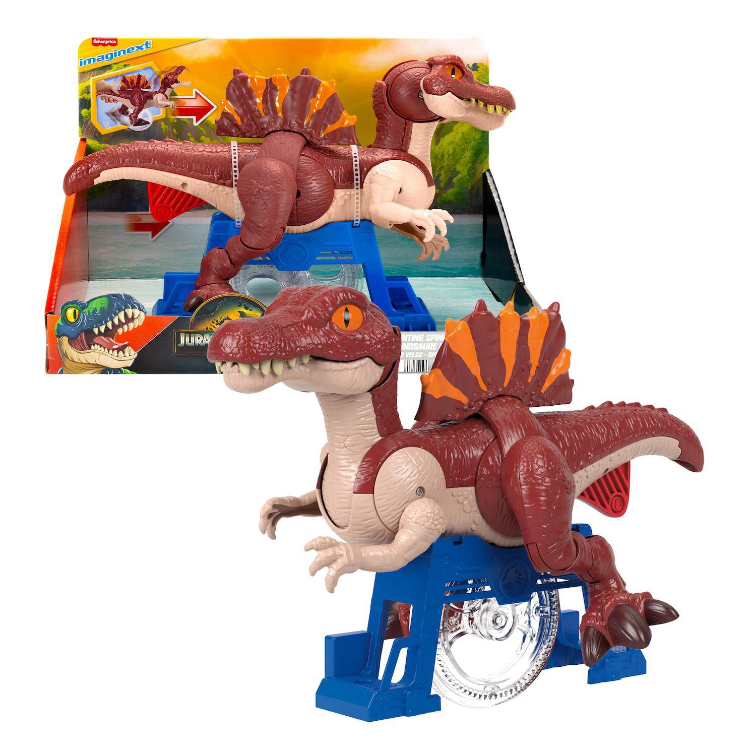 Детские фигурки IMAGINEXT Jurassic World Sprinting Spinosaurus Dinosaur Toy with Lunge & Chomp