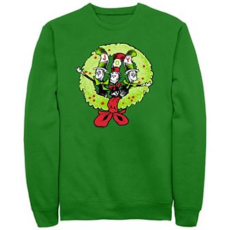 Men's Dr. Seuss The Cat In The Hat Christmas Joy Wreath Graphic Fleece