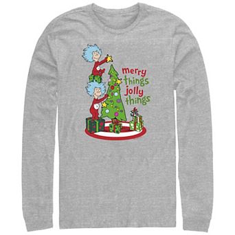 Men's Dr. Seuss Merry Things Jolly Things Long Sleeve Graphic Tee