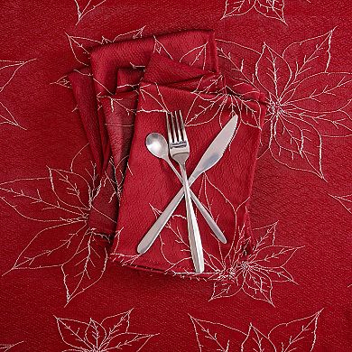 Laura Ashley Poinsettia Raised Woven 6 pc Napkin Set