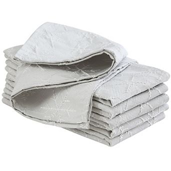 Laura Ashley Snowflake Raised Woven 6 pc Napkin Set