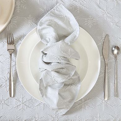 Laura Ashley Snowflake Raised Woven 6 pc Napkin Set