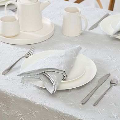 Laura Ashley Snowflake Raised Woven 6 pc Napkin Set