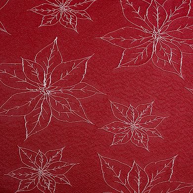 Laura Ashley Poinsettia Raised Woven Tablecloth