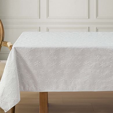 Laura Ashley Snowflake Raised Woven Tablecloth