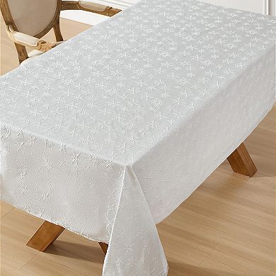 Laura Ashley Snowflake Raised Woven Tablecloth
