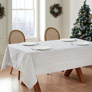 Laura Ashley Snowflake Raised Woven Tablecloth